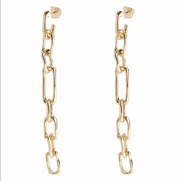 Alexis Bittar Long Chain Link Post Earrings Gold - Picture 5 of 16